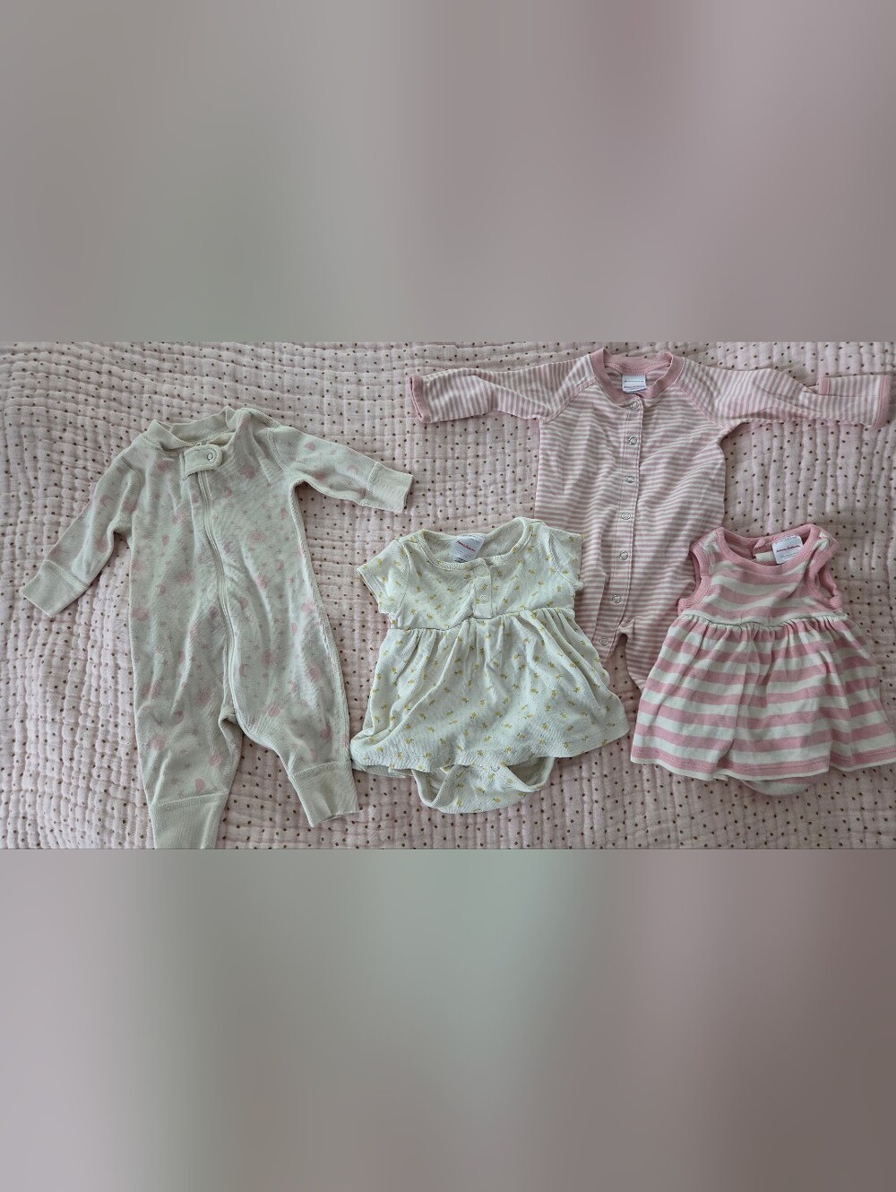 Soft Pink & Cream Baby Girl Hanna Andersson Organic Bundle